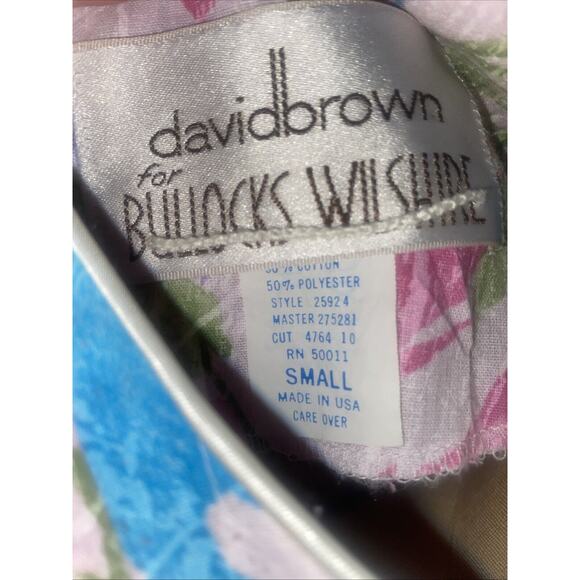 Vintage 70 David Brown California Half Zip House Coat Mumu Dress Sz Small Floral - Picture 9 of 10